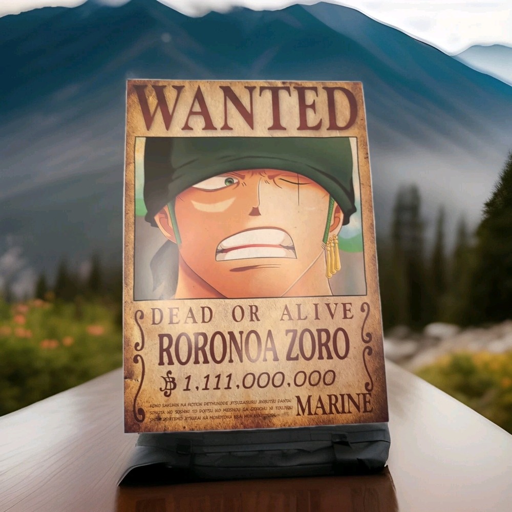 One Piece Wanted Dead‎ Or Alive Roronoa Zoro $1,111,000,000 Marine 8x12 Glossy